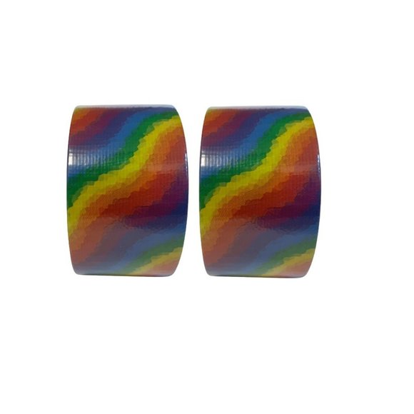 Rainbow Duck Tape 2 Rolls Pride Multi-color Wave Craft Tape - Picture 2 of 13